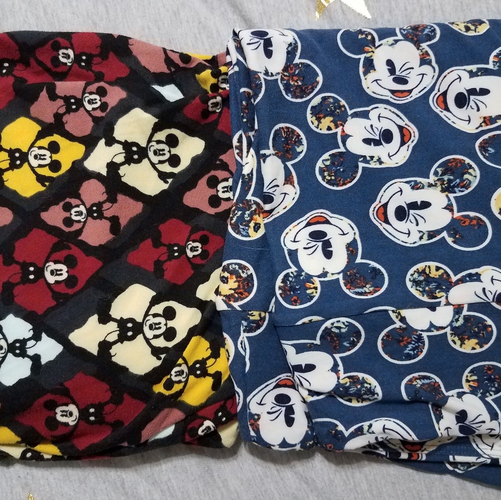 2 pairs of TC2 LuLaRoe leggings Disney Mickey